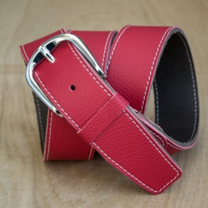 CEINTURE CUIR ROUGE | La jean